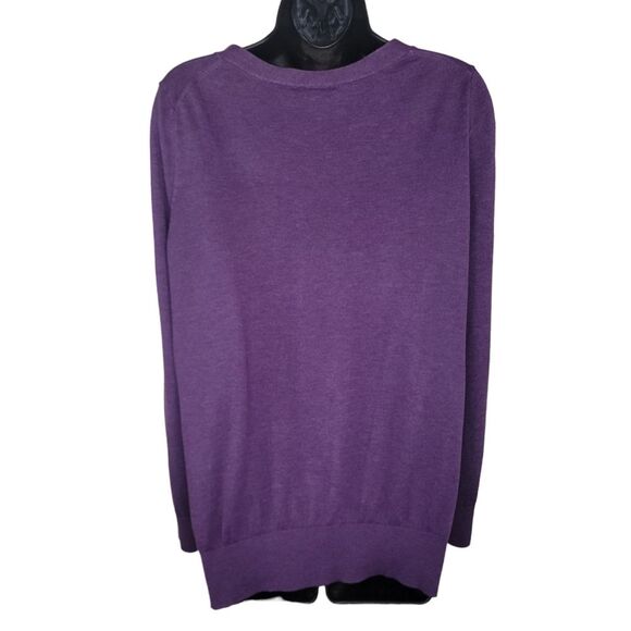 Lane Bryant purple argyle button cardigan size 14 - Picture 2 of 4